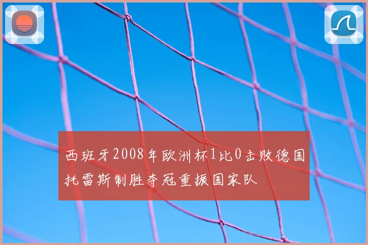 西班牙2008年欧洲杯1比0击败德国托雷斯制胜夺冠重振国家队